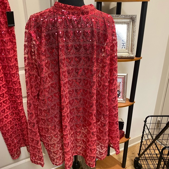 ELOQUII RED PANTSUIT SPECIAL OCCASION  TOP/28 PANTS/ 22 NWT - Picture 4 of 14